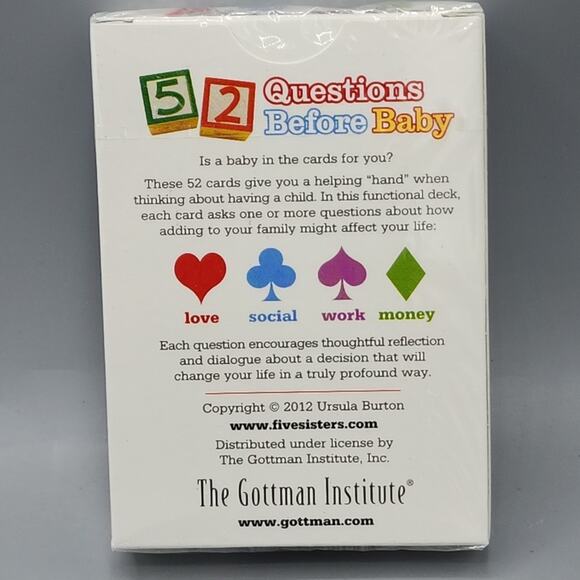 52 Questions Before Baby Cards Deck The Gottman Institute Factory Sealed - Picture 2 of 8